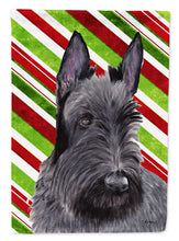 Load image into Gallery viewer, Scottish Terrier Candy Cane Holiday Christmas Flag Canvas House Size