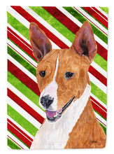 Load image into Gallery viewer, Basenji Candy Cane Holiday Christmas Garden Flag – Decorative Outdoor Yard Flag