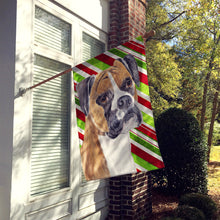 Load image into Gallery viewer, Boxer Candy Cane Holiday Christmas Flag Canvas House Size