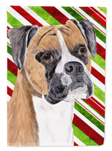 Load image into Gallery viewer, Boxer Candy Cane Holiday Christmas Flag Canvas House Size