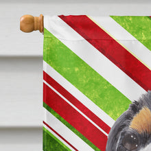 Load image into Gallery viewer, Cavalier Spaniel Candy Cane Holiday Christmas Flag Canvas House Size