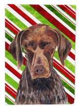 Load image into Gallery viewer, German Shorthaired Pointer Candy Cane Holiday Christmas Flag Canvas House Size