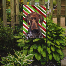 Load image into Gallery viewer, German Shorthaired Pointer Candy Cane Holiday Christmas Garden Flag – Decorative Outdoor Yard Flag