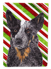 Load image into Gallery viewer, Australian Cattle Dog Candy Cane Holiday Christmas Flag Canvas House Size