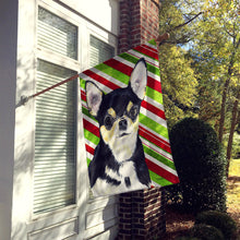 Load image into Gallery viewer, Chihuahua Candy Cane Holiday Christmas Flag Canvas House Size