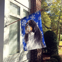 Load image into Gallery viewer, Springer Spaniel Winter Snowflakes Holiday Flag Canvas House Size