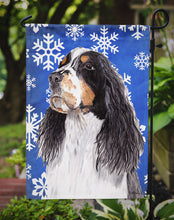Load image into Gallery viewer, Springer Spaniel Winter Snowflakes Holiday Garden Flag – Decorative Outdoor Yard Flag