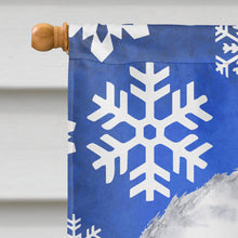 Load image into Gallery viewer, Bichon Frise Winter Snowflakes Holiday Flag Canvas House Size