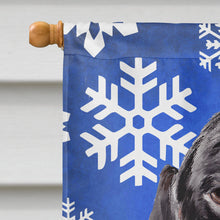 Load image into Gallery viewer, Dachshund Winter Snowflakes Holiday Flag Canvas House Size