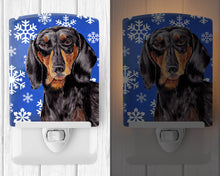 Load image into Gallery viewer, Dachshund Winter Snowflakes Holiday Ceramic Night Light SC9363CNL