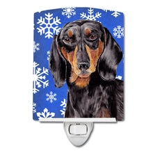 Load image into Gallery viewer, Dachshund Winter Snowflakes Holiday Ceramic Night Light SC9363CNL