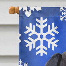 Load image into Gallery viewer, Labrador Winter Snowflakes Holiday Flag Canvas House Size
