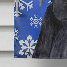 Load image into Gallery viewer, Labrador Winter Snowflakes Holiday Flag Canvas House Size