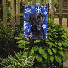 Load image into Gallery viewer, Labrador Winter Snowflakes Holiday Garden Flag – Decorative Outdoor Yard Flag