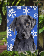 Load image into Gallery viewer, Labrador Winter Snowflakes Holiday Garden Flag – Decorative Outdoor Yard Flag