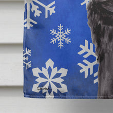 Load image into Gallery viewer, Pug Winter Snowflakes Holiday Flag Canvas House Size