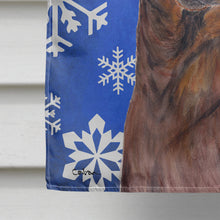 Load image into Gallery viewer, Dachshund Winter Snowflakes Holiday Flag Canvas House Size