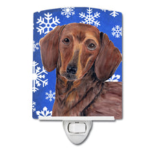 Load image into Gallery viewer, Dachshund Winter Snowflakes Holiday Ceramic Night Light SC9368CNL