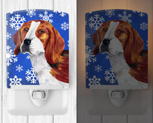 Load image into Gallery viewer, Beagle Winter Snowflakes Holiday Ceramic Night Light SC9369CNL