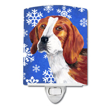 Load image into Gallery viewer, Beagle Winter Snowflakes Holiday Ceramic Night Light SC9369CNL