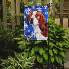 Load image into Gallery viewer, Beagle Winter Snowflakes Holiday Garden Flag – Decorative Outdoor Yard Flag