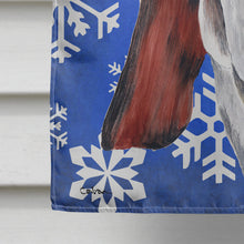 Load image into Gallery viewer, Basset Hound Winter Snowflakes Holiday Flag Canvas House Size