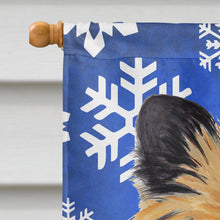 Load image into Gallery viewer, Cairn Terrier Winter Snowflakes Holiday Flag Canvas House Size