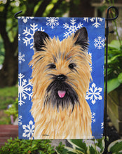 Load image into Gallery viewer, Cairn Terrier Winter Snowflakes Holiday Garden Flag – Decorative Outdoor Yard Flag