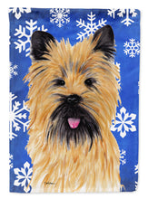 Load image into Gallery viewer, Cairn Terrier Winter Snowflakes Holiday Garden Flag – Decorative Outdoor Yard Flag