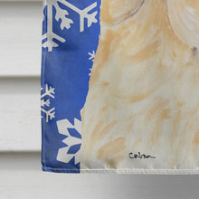 Load image into Gallery viewer, Labrador Winter Snowflakes Holiday Flag Canvas House Size