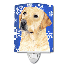 Load image into Gallery viewer, Labrador Winter Snowflakes Holiday Ceramic Night Light SC9376CNL