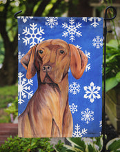 Load image into Gallery viewer, Vizsla Winter Snowflakes Holiday Garden Flag – Decorative Outdoor Yard Flag