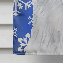 Load image into Gallery viewer, American Eskimo Winter Snowflakes Holiday Flag Canvas House Size