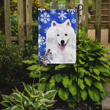 Load image into Gallery viewer, American Eskimo Winter Snowflakes Holiday Garden Flag – Decorative Outdoor Yard Flag