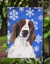 Load image into Gallery viewer, Welsh Springer Spaniel Winter Snowflakes Holiday Garden Flag – Decorative Outdoor Yard Flag