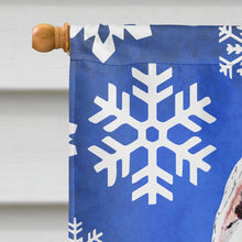 Load image into Gallery viewer, Pit Bull Winter Snowflakes Holiday Flag Canvas House Size