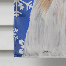 Load image into Gallery viewer, Shih Tzu Winter Snowflakes Holiday Flag Canvas House Size