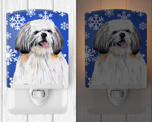 Load image into Gallery viewer, Shih Tzu Winter Snowflakes Holiday Ceramic Night Light SC9383CNL