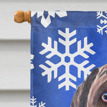Load image into Gallery viewer, Labrador Winter Snowflakes Holiday Flag Canvas House Size