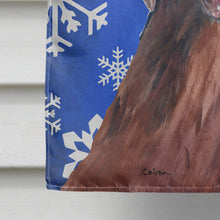 Load image into Gallery viewer, Labrador Winter Snowflakes Holiday Flag Canvas House Size