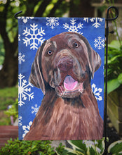Load image into Gallery viewer, Labrador Winter Snowflakes Holiday Garden Flag – Decorative Outdoor Yard Flag