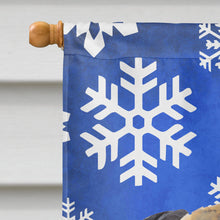 Load image into Gallery viewer, Mastiff Winter Snowflakes Holiday Flag Canvas House Size