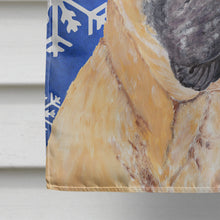 Load image into Gallery viewer, Mastiff Winter Snowflakes Holiday Flag Canvas House Size