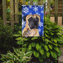 Load image into Gallery viewer, Mastiff Winter Snowflakes Holiday Garden Flag – Decorative Outdoor Yard Flag