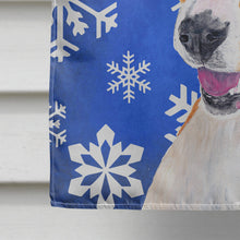 Load image into Gallery viewer, Basenji Winter Snowflakes Holiday Flag Canvas House Size