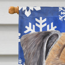 Load image into Gallery viewer, Boxer Winter Snowflakes Holiday Flag Canvas House Size