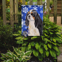 Load image into Gallery viewer, Cavalier Spaniel Winter Snowflakes Holiday Garden Flag – Decorative Outdoor Yard Flag