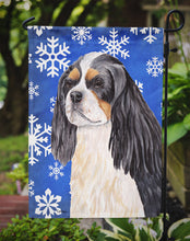 Load image into Gallery viewer, Cavalier Spaniel Winter Snowflakes Holiday Garden Flag – Decorative Outdoor Yard Flag