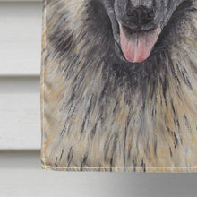 Load image into Gallery viewer, Belgian Tervuren Winter Snowflakes Holiday Flag Canvas House Size