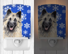 Load image into Gallery viewer, Belgian Tervuren Winter Snowflakes Holiday Ceramic Night Light SC9392CNL